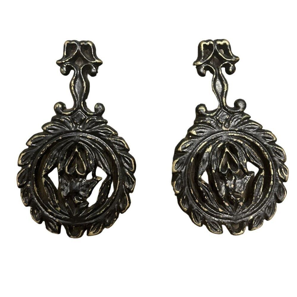 Vintage Ornate Brass Trivets Set Of 2